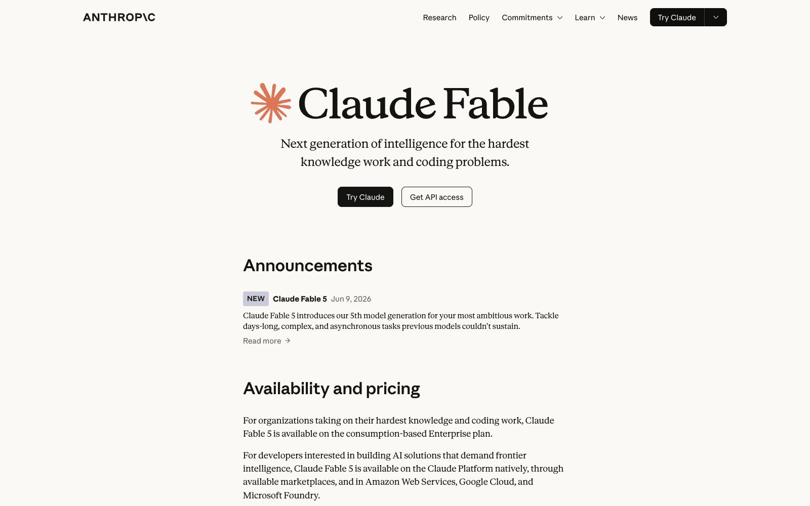 Claude Fable 5