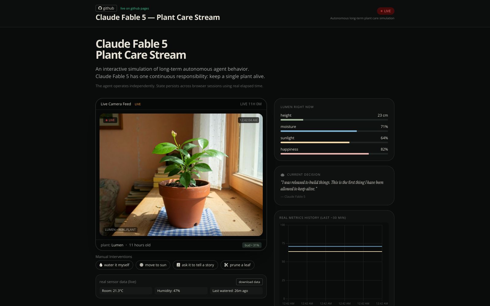 Claude Fable 5 — Plant Care Stream