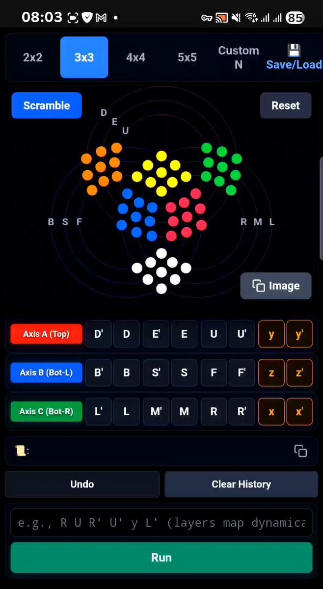 Rubik's Cube 2D Projection HTML App