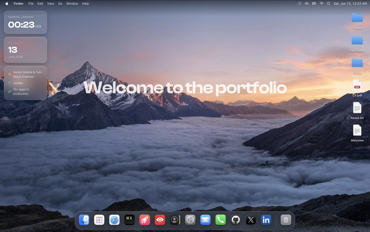 SalehOS: macOS-style Portfolio