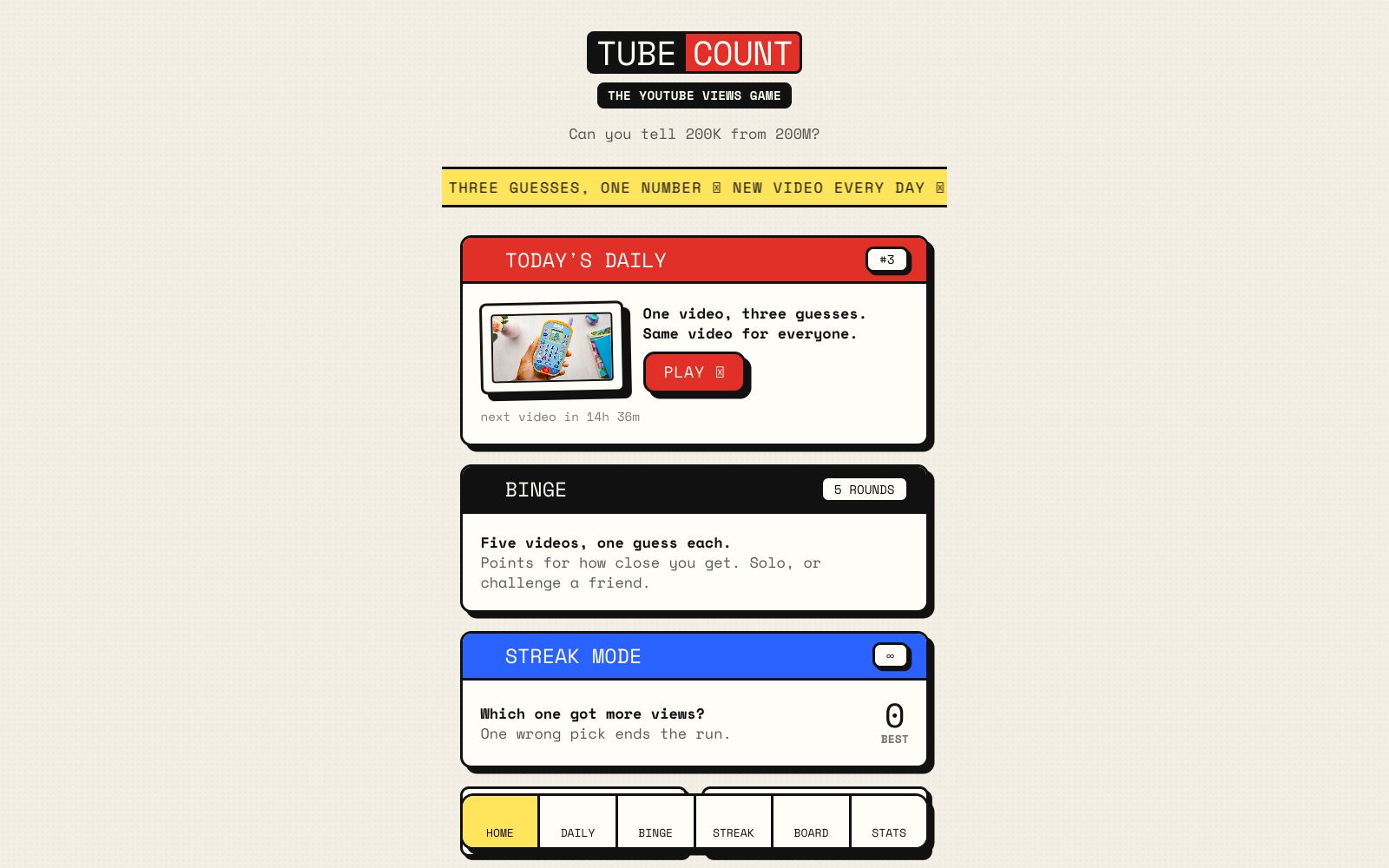 TubeCount — The YouTube Views Game